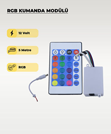 Şerit Led RGB Kumanda Modülü - Renk Ve Mod Kontrolcüsü