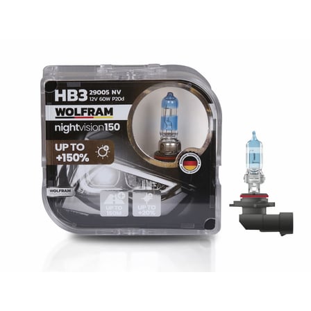 Wolfram 29005NV HB3 Night Vision +%150 Fazla Işık +%20 Beyaz Işık 12V 60W