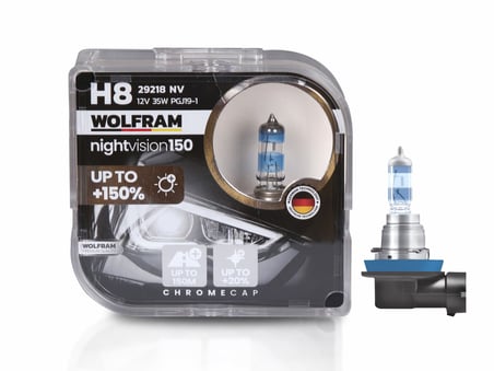 Wolfram 29218NV H18 Night Vision +%150 Fazla Işık +%20 Beyaz Işık 12V 65W