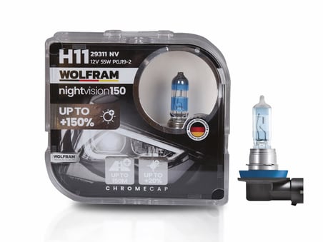 Wolfram 29311NV H11 Night Vision +%150 Fazla Işık +%20 Beyaz Işık 12V 55W