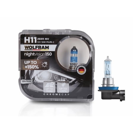 Wolfram 29311NV H11 Night Vision +%150 Fazla Işık +%20 Beyaz Işık 12V 55W