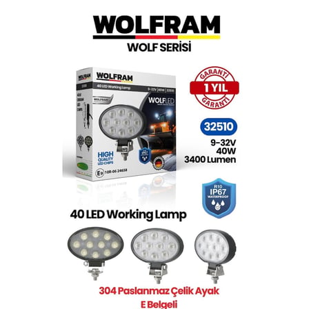 Wolfram 32510 Çalışma Lamba Elips Maxi 3400Lümen 40W