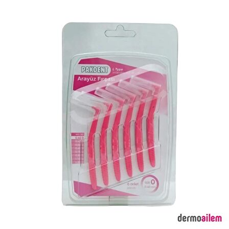 Pakdent Arayüz Fırçası L Tipi 0,4 Mm 6'lı Pembe