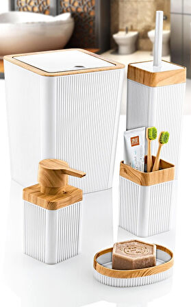 Noble life PEARL LOVELY 5'Lİ BANYO SETİ(BEYAZ)