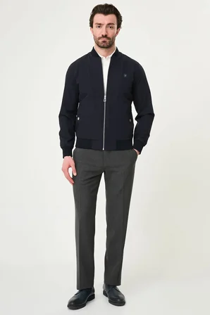 Mcr Düz Slim Fit Hakim Yaka Beli Lastikli Erkek Mont 39665.26Y