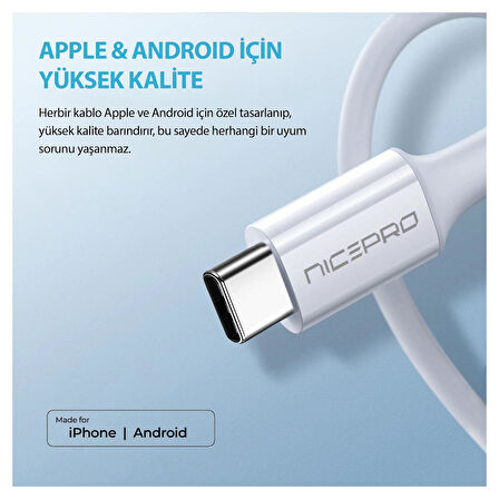 NPO UTC20 45W 2m TPE USB to Type-C Hızlı Şarj ve Data Kablosu