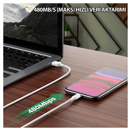 NPO UTL20 45W 2m TPE USB to Lightning Hızlı Şarj ve Data Kablosu