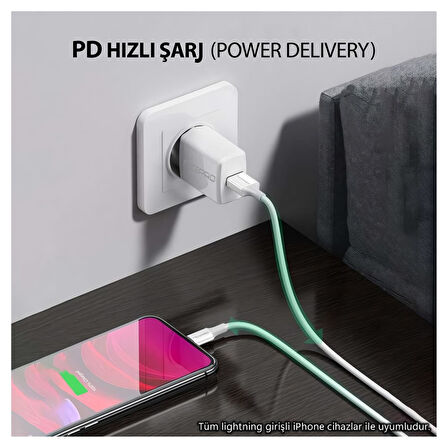 NPO UTL20 45W 2m TPE USB to Lightning Hızlı Şarj ve Data Kablosu