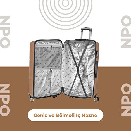 NPO Diamond PP(Polipropilen) Orta Boy Kırılmaz Valiz - Gold