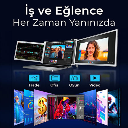 NPO NPM20 15.4" FHD 1080p IPS Type-C Taşınabilir Dizüstü 2'li Monitör Çoklayıcı Notebook Monitör