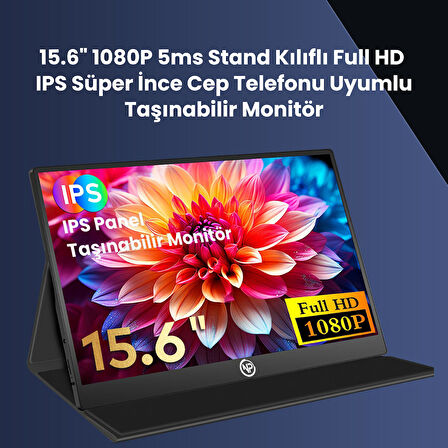 NPO NPM6 15.6" IPS FHD 5ms 60Hz Type-C Telefon ve Oyun Konsolu Uyumlu Metal Kasa Taşınabilir Monitör
