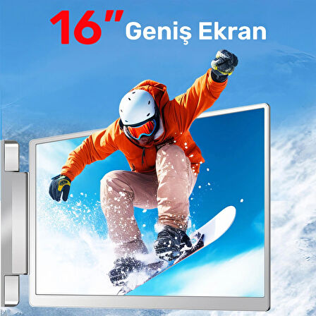 NPO NPM11 16" FHD 1200p IPS Type-C Taşınabilir 2'li Monitör Çoklayıcı Standlı Notebook Monitör