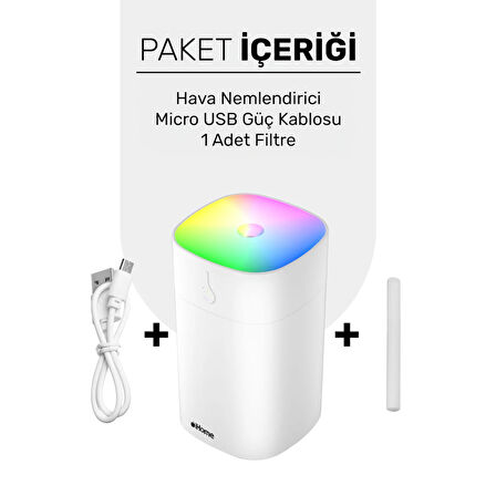 NPO iHome NPD09B RGB Renkli Aromaterapi Difüzör ve Ultrasonik Hava Nemlendirici Buhar Makinesi