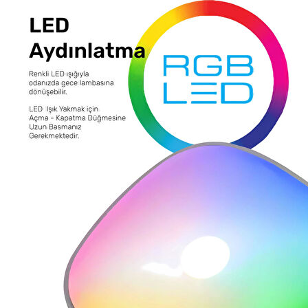 NPO iHome NPD09G 400ml RGB Renkli Aromaterapi Difüzör ve Ultrasonik Hava Nemlendirici Buhar Makinesi