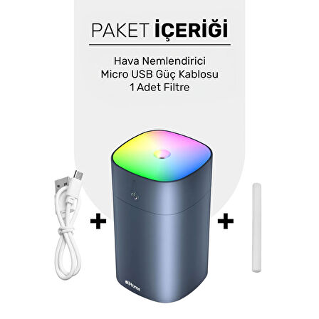 NPO iHome NPD09G 400ml RGB Renkli Aromaterapi Difüzör ve Ultrasonik Hava Nemlendirici Buhar Makinesi