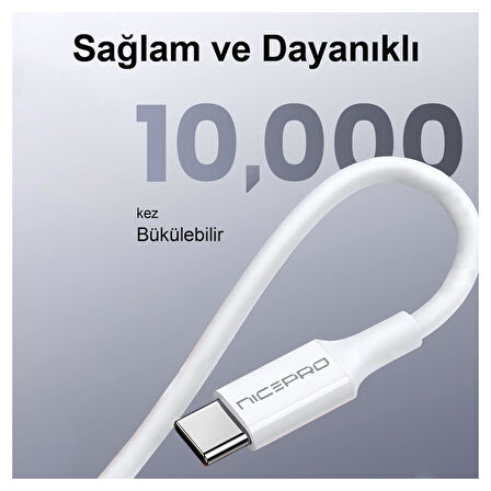 NPO UTC12 60W 1.2m TPE USB to Type-C Hızlı Şarj ve Data Kablosu 2 Adet