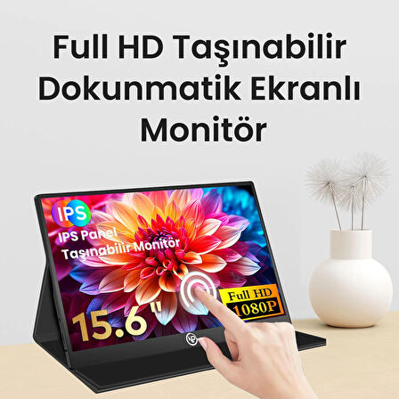 NPO NPM6T 15.6" IPS FHD 5ms 60Hz Type-C Telefon&Oyun Konsolu Uyumlu Dokunmatik Taşınabilir Monitör