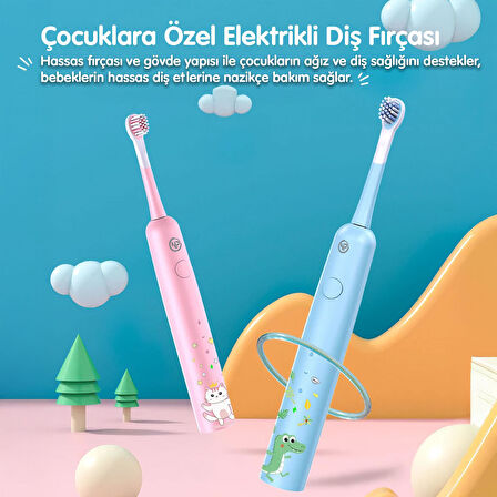 NPO Nicefeel X500 Çocuklar için Dakikada 39600 Titreşim, Şarjlı Sonic Profesyonel Diş Fırçası-Mavi