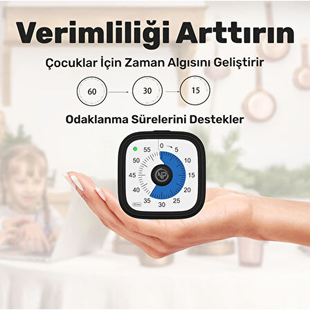 NPO NPT31S Mutfak,Ders,Yemek için 60dk Analog Alarm Zamanlayıcı,Pomodoro Öğrenci Motivasyon Saati