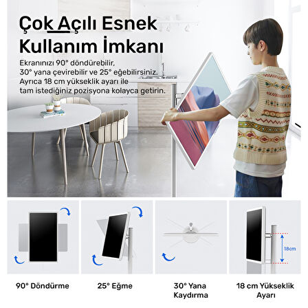 NPO SW3293T 32'' Full HD 4/128GB Android Dokunmatik Şarjlı Taşınabilir Smart Led Ekran