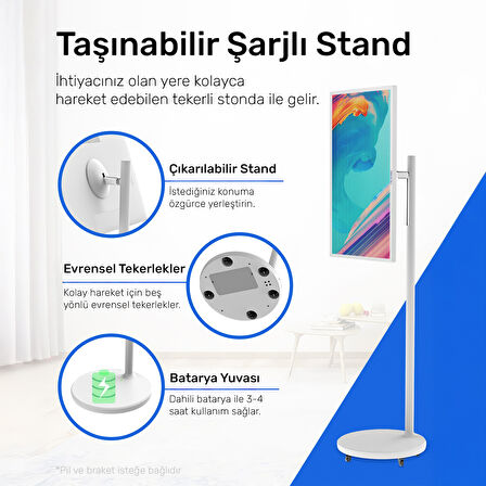 NPO SW3293T 32'' Full HD 4/128GB Android Dokunmatik Şarjlı Taşınabilir Smart Led Ekran