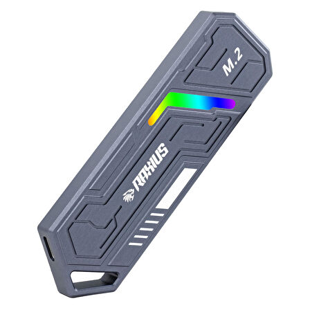 RaXius DK03 USB-A/Type-C Kablolu RGB 1TB 22x80 M.2 NVMe Taşınabilir Harici SSD