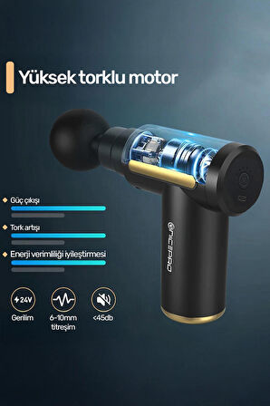 NPO NMJ6 4 Masaj Başlıklı 6 Seviyeli 3800RPM Type-C Taşınabilir Profesyonel Mini Masaj Tabancası