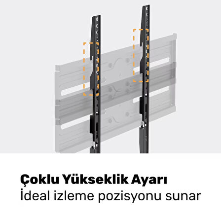 NPO STD85446 32"-75" Curved TV Uyumlu Tam Hareketli Dönebilen VESA TV Duvar Askı Aparatı