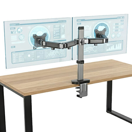 NPO STD55024S Basic 17"-32" Geniş Aralıklı Hareketli VESA Çift Kol Monitör Tutucu