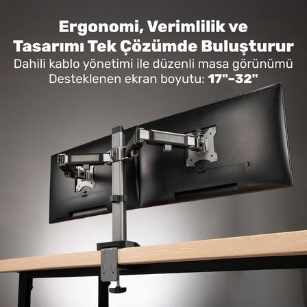 Npo STD55024S Basic 17-32" inç İki Kollu Monitör Standı - Outlet