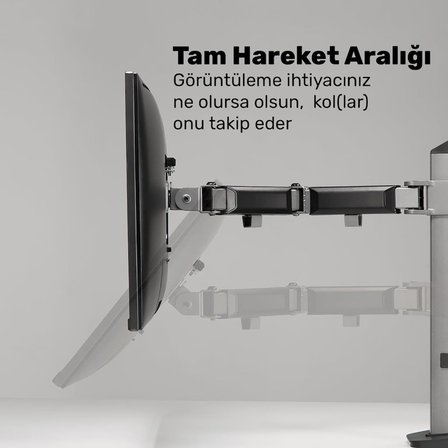 Npo STD55024S Basic 17-32" inç İki Kollu Monitör Standı - Outlet