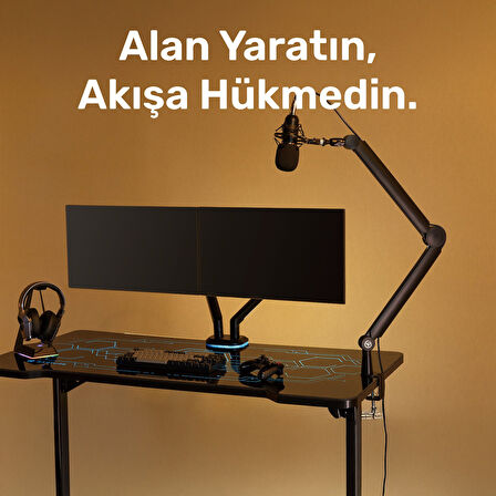 NPO STD131B Stüdyo Tasarım Kablo Yönetimli  Amortisörlü Profesyonel Yayıncı Mikrofon Kolu