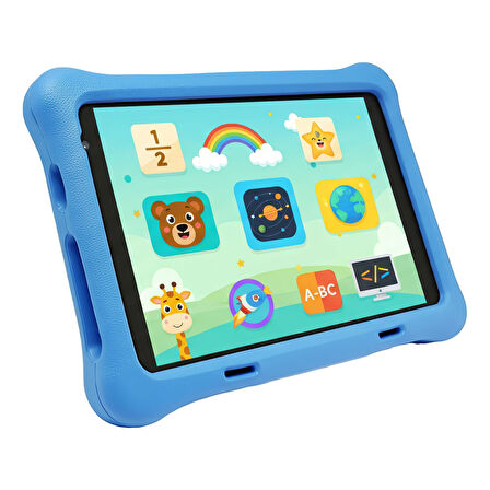 NPO NPK01Pro 8" 1280x800 IPS Ekran 4GB 64GB Android14 A523 2.0GHz Antişok Kılıf Çocuk Tableti Mavi