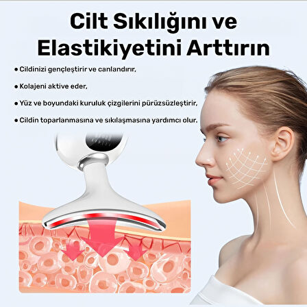 NPO NPB02 Yüz Boyun Gıdık Sarkma Kırışıklık Giderici Sıkılaştırıcı EMS LED Masajlı Güzellik Cihazı