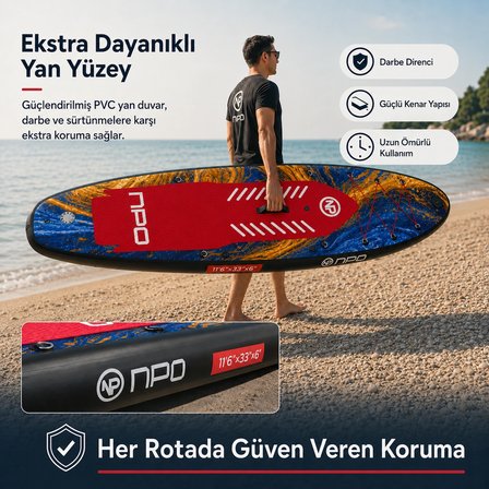 NPO Flow Stone 350x84x15cm Şişme Premium SUP Paddle Board 162kg Kürek Pompa Çanta Koltuklu Full Set