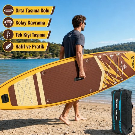 NPO Ridewave 320x81x15cm Şişme SUP Paddle Board 196kg Kürek Pompa Çanta  Set