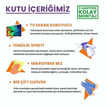 Bestoclass Sunny SN65LEDA51 Tv Ekran Koruyucu Düz (Flat) Ekran