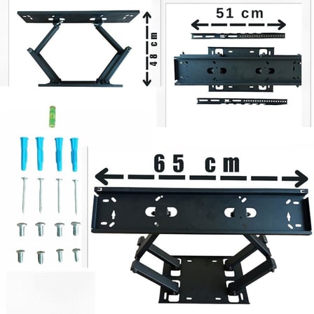 Bestoclass Vestel 65OD9900 Çift kollu Hareketli Tv askı aparatı - Pratik ve Dayanıklı TV Montajı için İdeal Çözüm