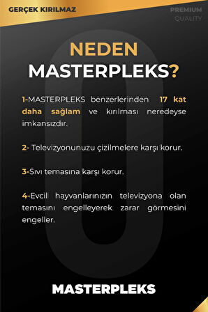 Masterpleks 50''  Gerçek Kırılmaz TV Ekran Koruyucu