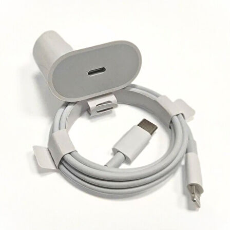 Apple Uyumlu 20W Şarj Adaptorü Type-C Başlık + Type C to Lightning Kablo- Yüksek Kalite - 20W Power Adapter