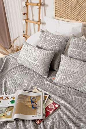 Iskandinav Yatak Örtüsü ÇK Set Forest Gri