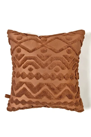 Bohem Özel Tasarım Punch Panç Desen Kare Dekoratif Kırlent Kılıfı 50x50 cm Letta Taba