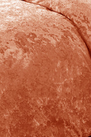 Kadife Yatak Örtüsü Ç.K Set 230x250 Kiremit