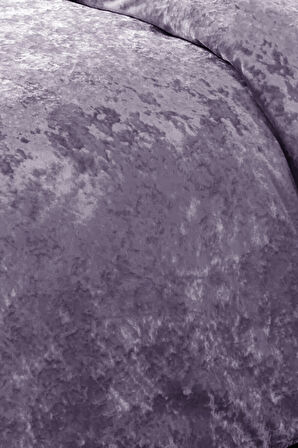 Kadife Yatak Örtüsü Ç.K Set 230x250 Mürdüm