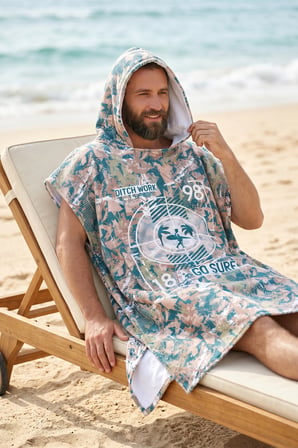 Oversize Plaj Panço Havlu Genç Yetişkin Kapşonlu Deniz Havuz Doğa Dalış Yüzücü Kamp Havlusu Go Surf