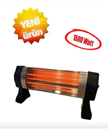 onix ON 1500 Elektrikli Soba Isıtıcı 3 Çubuklu Emniyetli Alüminyum Gövde 1500W