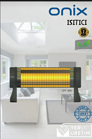 onix ON 1500 Elektrikli Soba Isıtıcı 3 Çubuklu Emniyetli Alüminyum Gövde 1500W