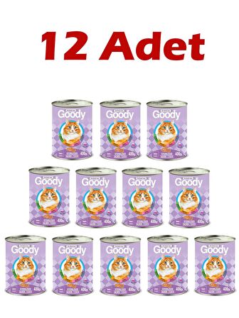 Goody Kısırlaştırılmış Somonlu Yetişkin Kedi Konservesi 400 Gr 12 Adet