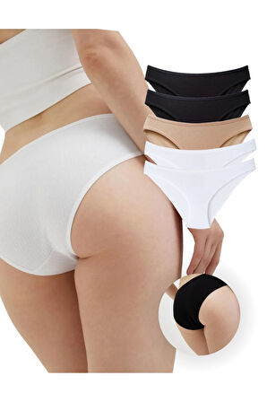 ALYA UNDERWEAR Kedi Baskılı Su Yolu Lastikli Kadın Bikini Külot-7'li Paket