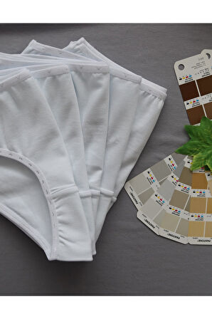 ALYA UNDERWEAR Anne Kız Kombin Pamuklu Külot - Beyaz Slip İç Çamaşırı - 5'li Paket